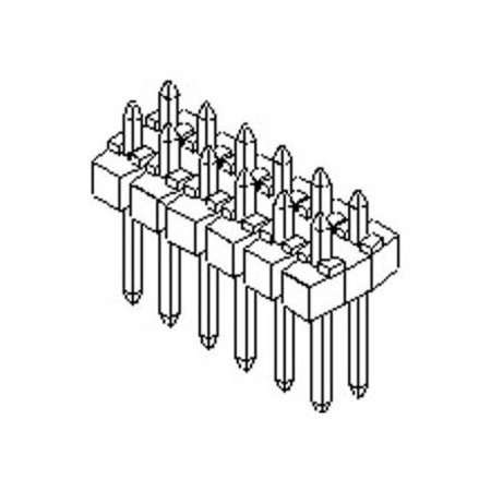 MOLEX Board Connector, 50 Contact(S), 2 Row(S), Male, Straight, 0.1 Inch Pitch, Solder Terminal, Black 901310145